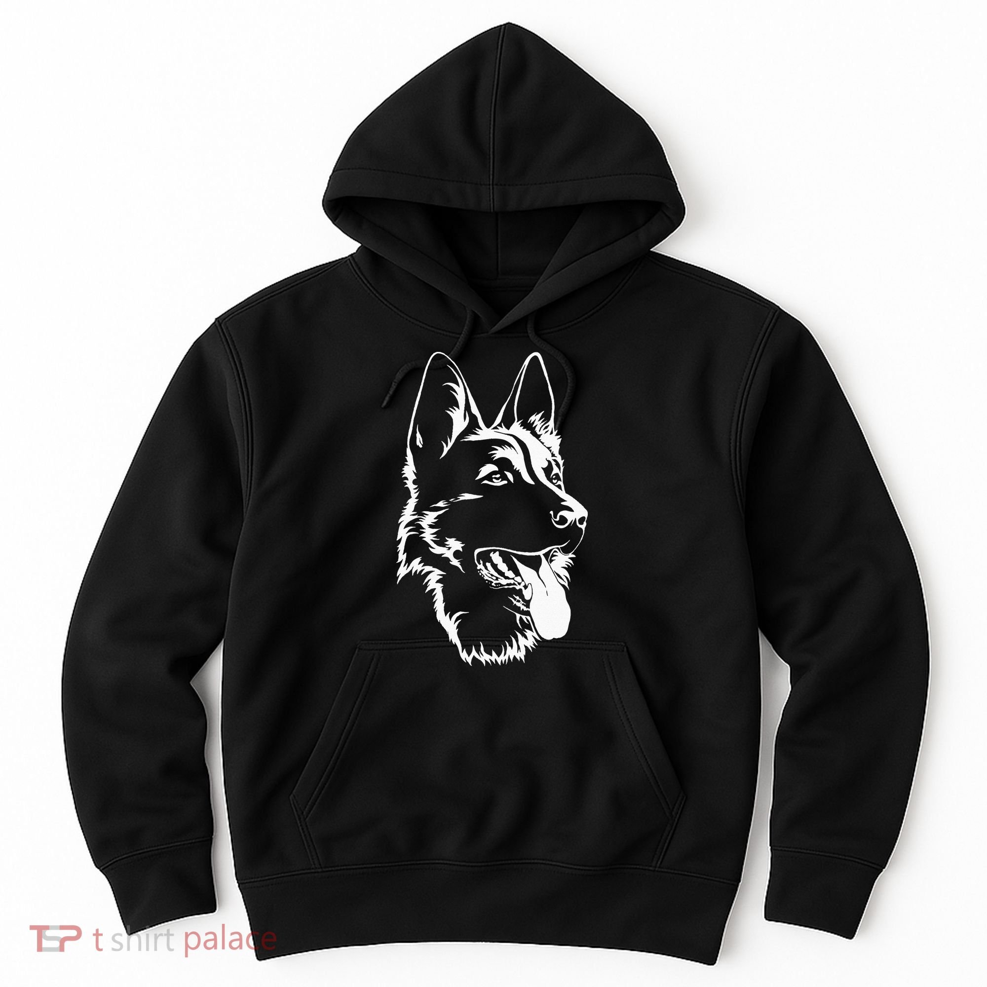 Dog Silhouette Sitting German Shepherd Hoodie