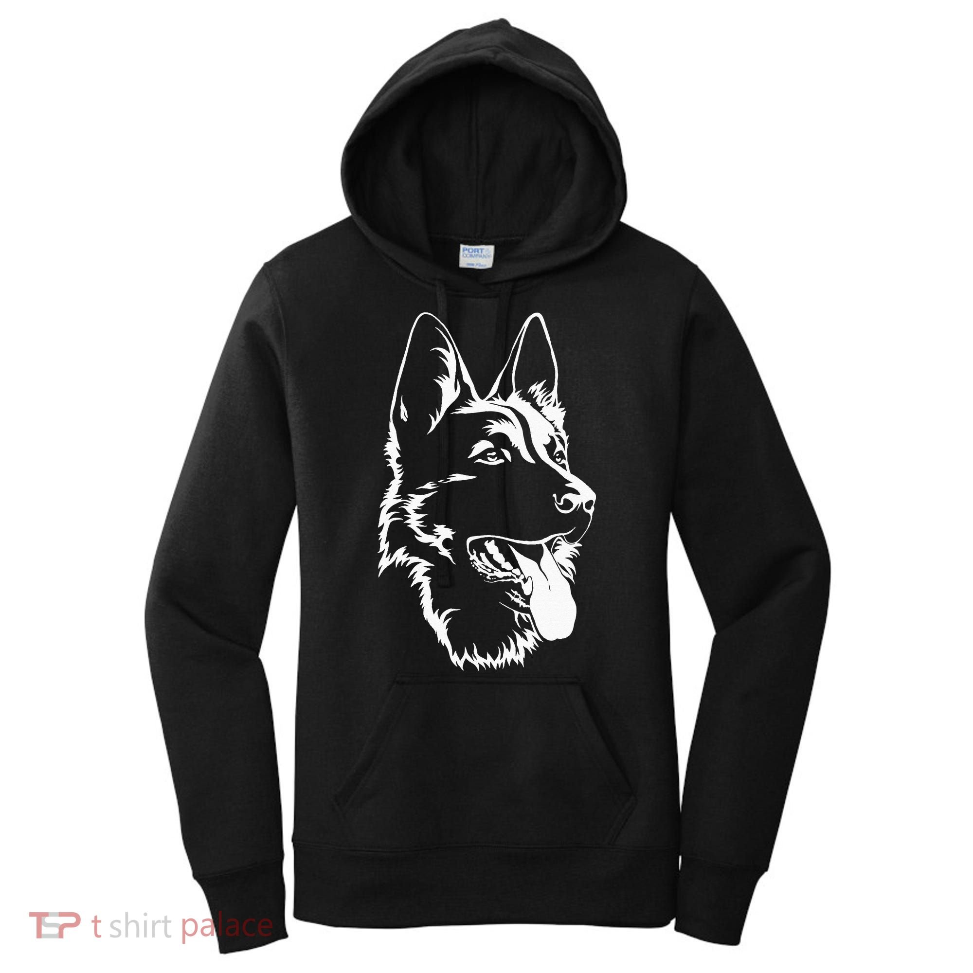 Dog Silhouette Sitting German Shepherd Women's Hoodie