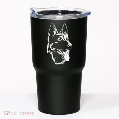Dog Silhouette Sitting German Shepherd Tumbler