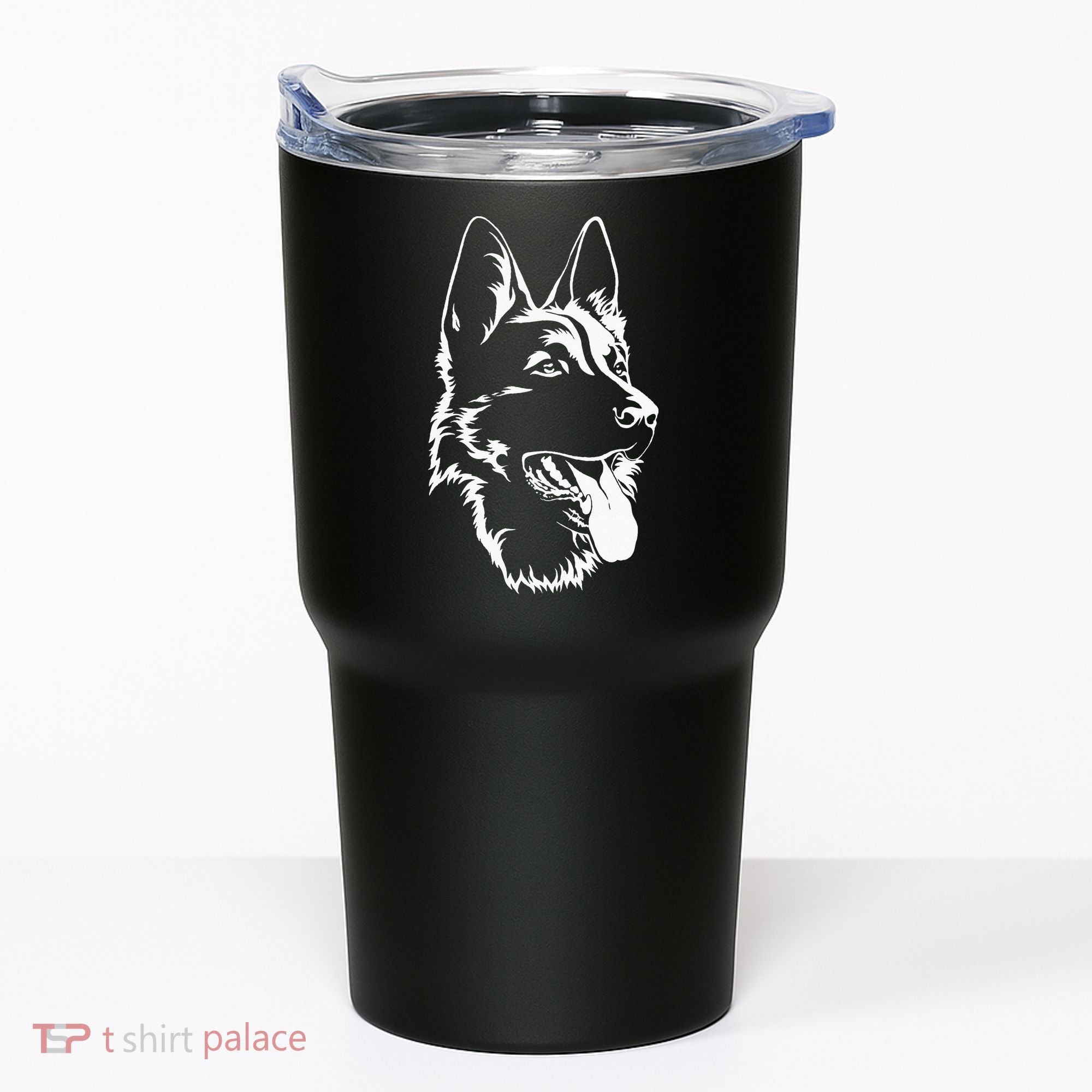 Dog Silhouette Sitting German Shepherd Tumbler