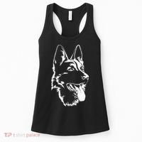 Dog Silhouette Sitting German Shepherd Women's Tank Top thumb 0