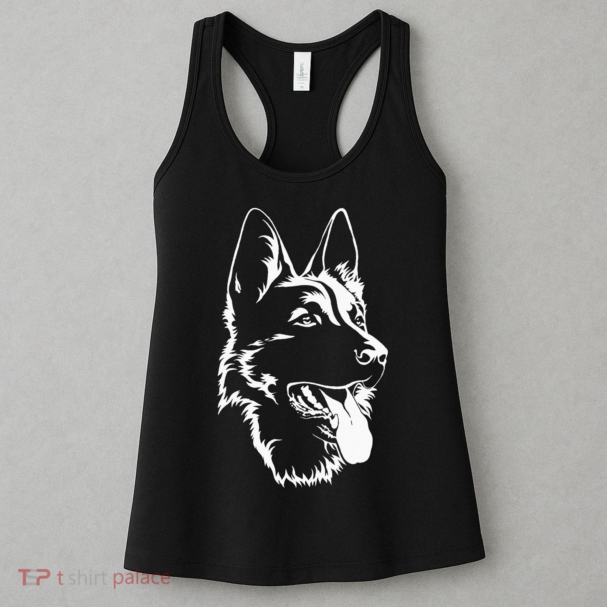Dog Silhouette Sitting German Shepherd Women's Tank Top