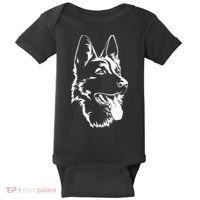 Dog Silhouette Sitting German Shepherd Baby Bodysuit thumb 0