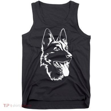 Dog Silhouette Sitting German Shepherd Tank Top