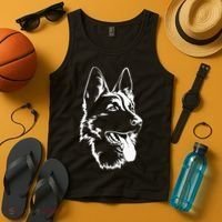 Dog Silhouette Sitting German Shepherd Tank Top thumb 4