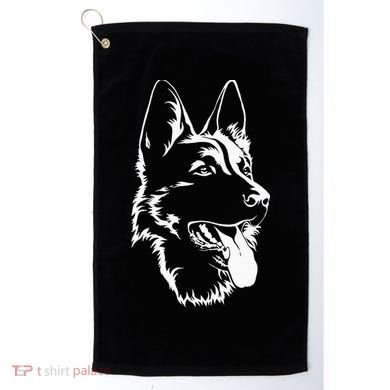 Dog Silhouette Sitting German Shepherd Golf Towel
