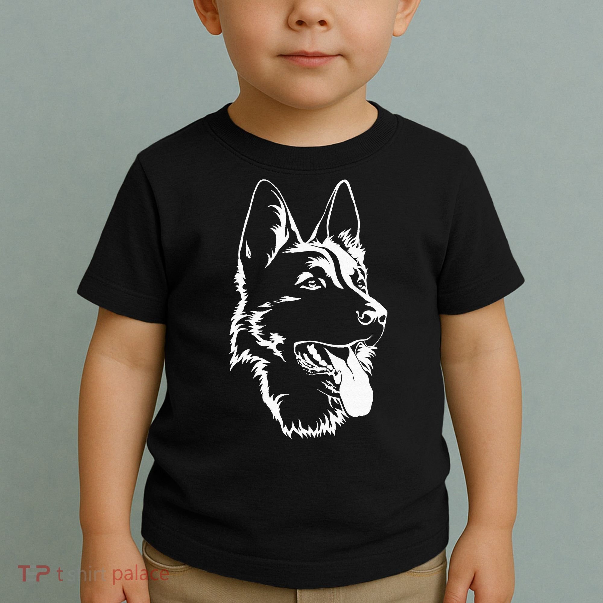 Dog Silhouette Sitting German Shepherd Toddler T-Shirt