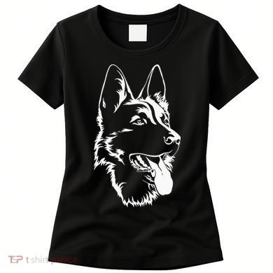 Dog Silhouette Sitting German Shepherd Women's T-Shirt