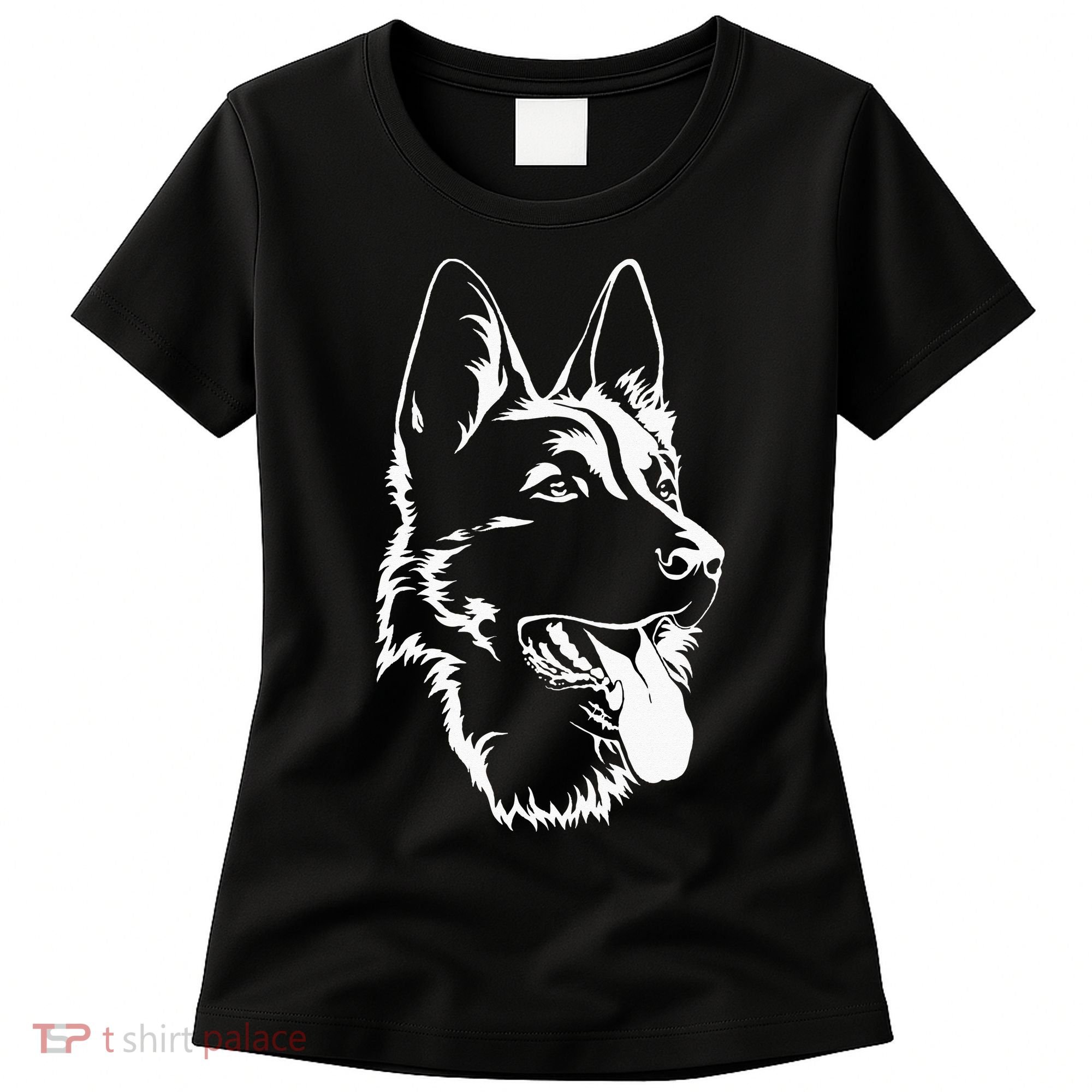 Dog Silhouette Sitting German Shepherd Women's T-Shirt