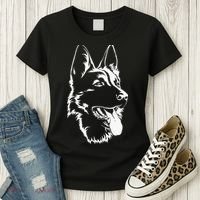 Dog Silhouette Sitting German Shepherd Women's T-Shirt thumb 3