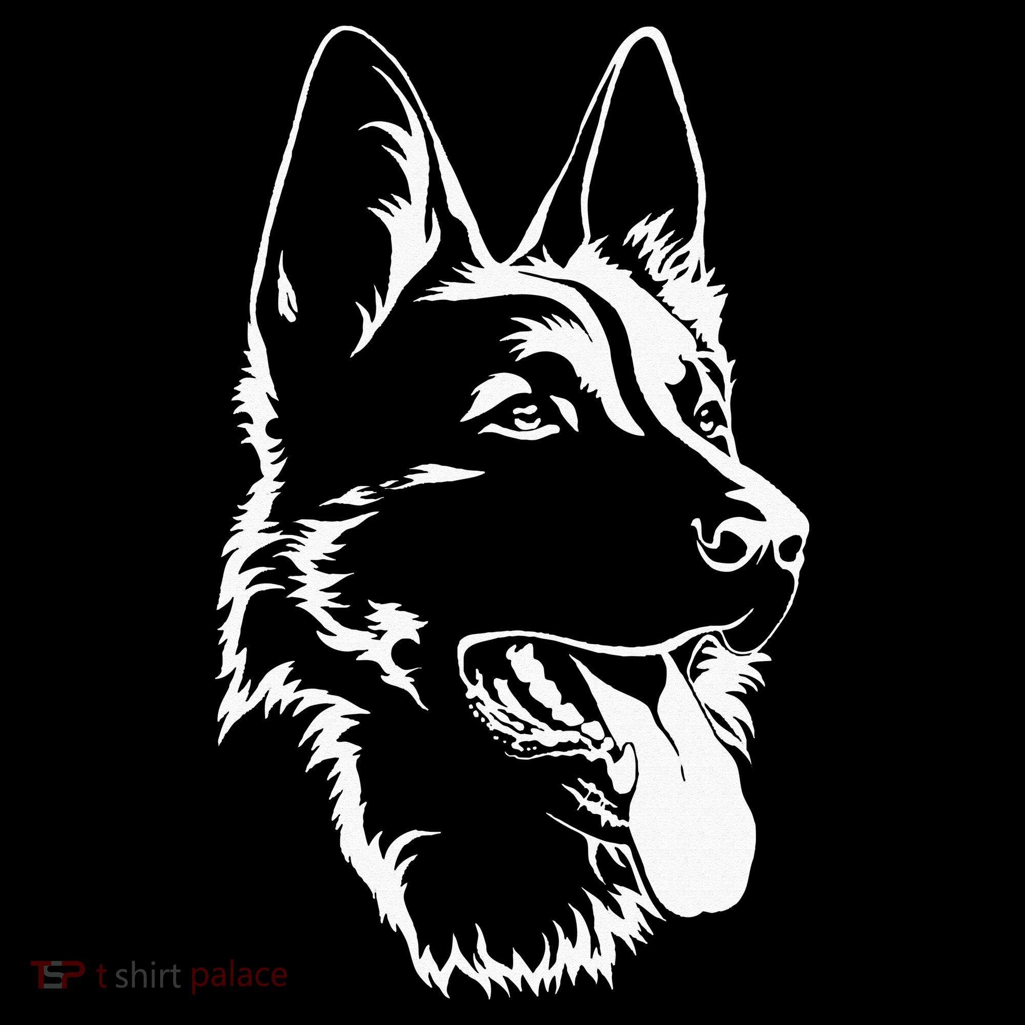 Dog Silhouette Sitting German Shepherd Women's T-Shirt