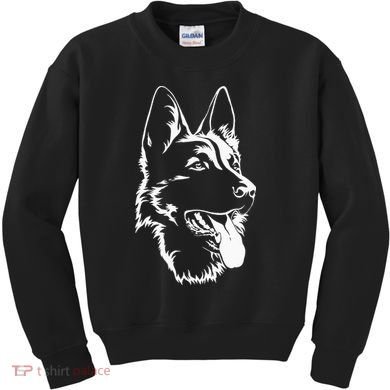 Dog Silhouette Sitting German Shepherd Kids Sweatshirt