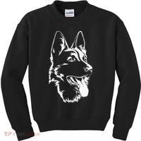 Dog Silhouette Sitting German Shepherd Kids Sweatshirt thumb 0