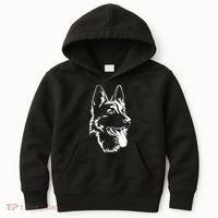 Dog Silhouette Sitting German Shepherd Kids Hoodie thumb 0