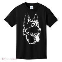Dog Silhouette Sitting German Shepherd Kids T-Shirt thumb 0