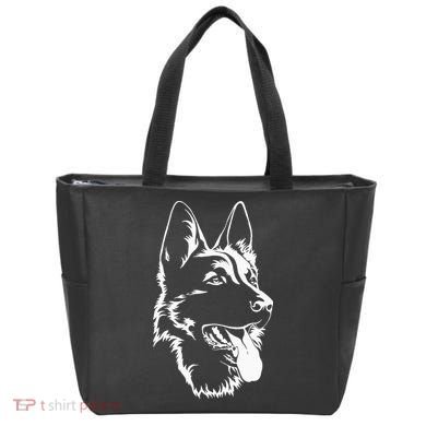 Dog Silhouette Sitting German Shepherd Tote Bag
