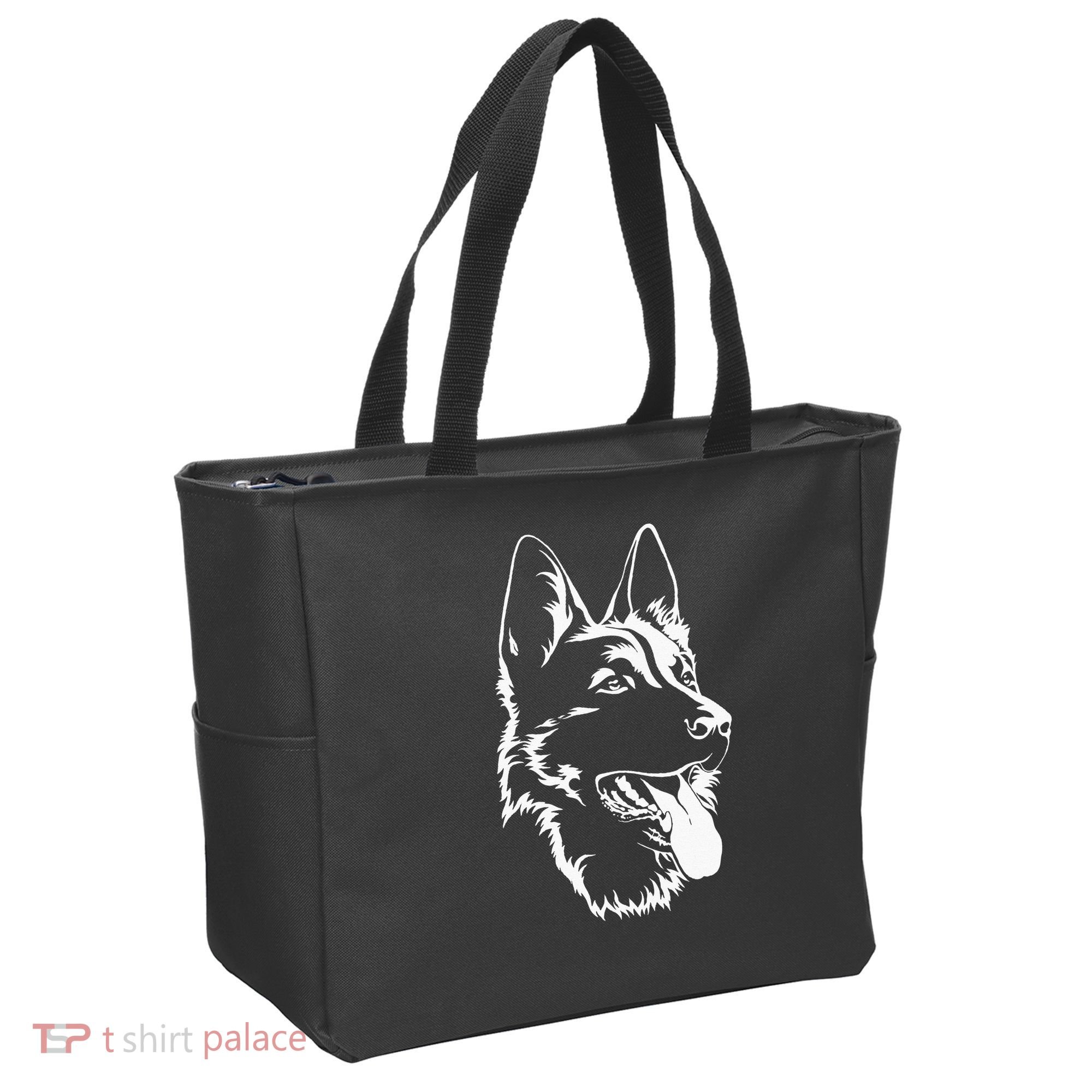 Dog Silhouette Sitting German Shepherd Tote Bag