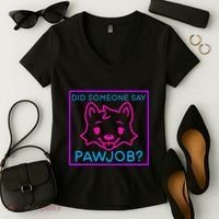 Did Someone Say Pawjob Women's V-Neck T-Shirt thumb 2