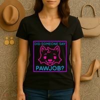 Did Someone Say Pawjob Women's V-Neck T-Shirt thumb 3