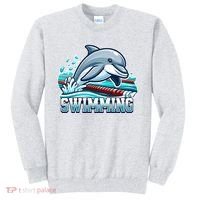 Dolphin Swimming Sports Fan Cartoon Style Sweatshirt thumb 0