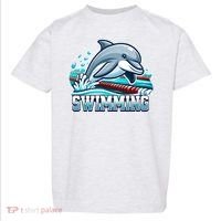 Dolphin Swimming Sports Fan Cartoon Style Toddler T-Shirt thumb 0