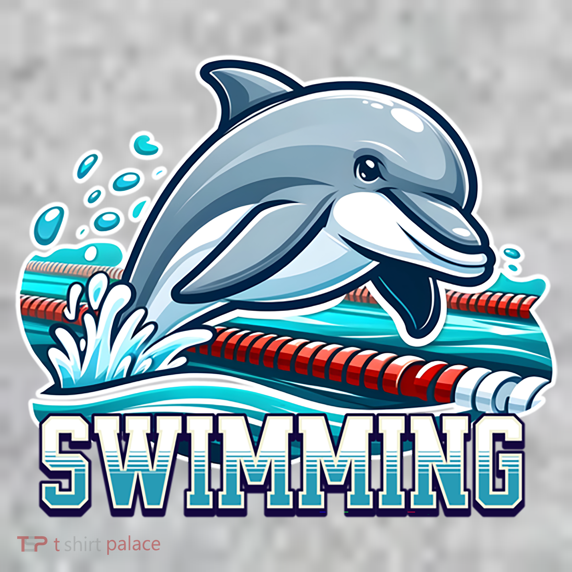 Dolphin Swimming Sports Fan Cartoon Style Toddler T-Shirt