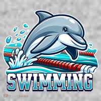 Dolphin Swimming Sports Fan Cartoon Style Kids Sweatshirt thumb 2