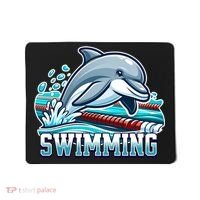 Dolphin Swimming Sports Fan Cartoon Style Mousepad thumb 0