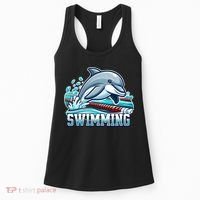 Dolphin Swimming Sports Fan Cartoon Style Women's Tank Top thumb 0