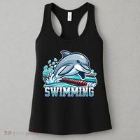 Dolphin Swimming Sports Fan Cartoon Style Women's Tank Top thumb 3