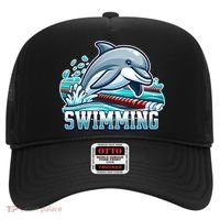 Dolphin Swimming Sports Fan Cartoon Style Hat thumb 0