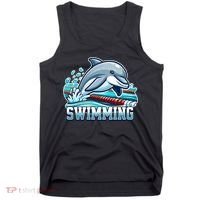 Dolphin Swimming Sports Fan Cartoon Style Tank Top thumb 0