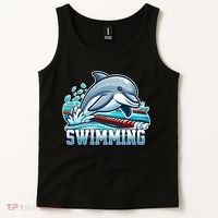 Dolphin Swimming Sports Fan Cartoon Style Tank Top thumb 2