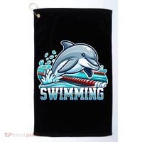 Dolphin Swimming Sports Fan Cartoon Style Golf Towel thumb 0