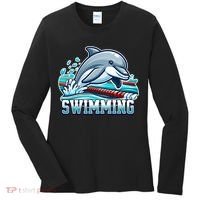 Dolphin Swimming Sports Fan Cartoon Style Women's Long Sleeve Shirt thumb 0