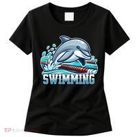Dolphin Swimming Sports Fan Cartoon Style Women's T-Shirt thumb 0