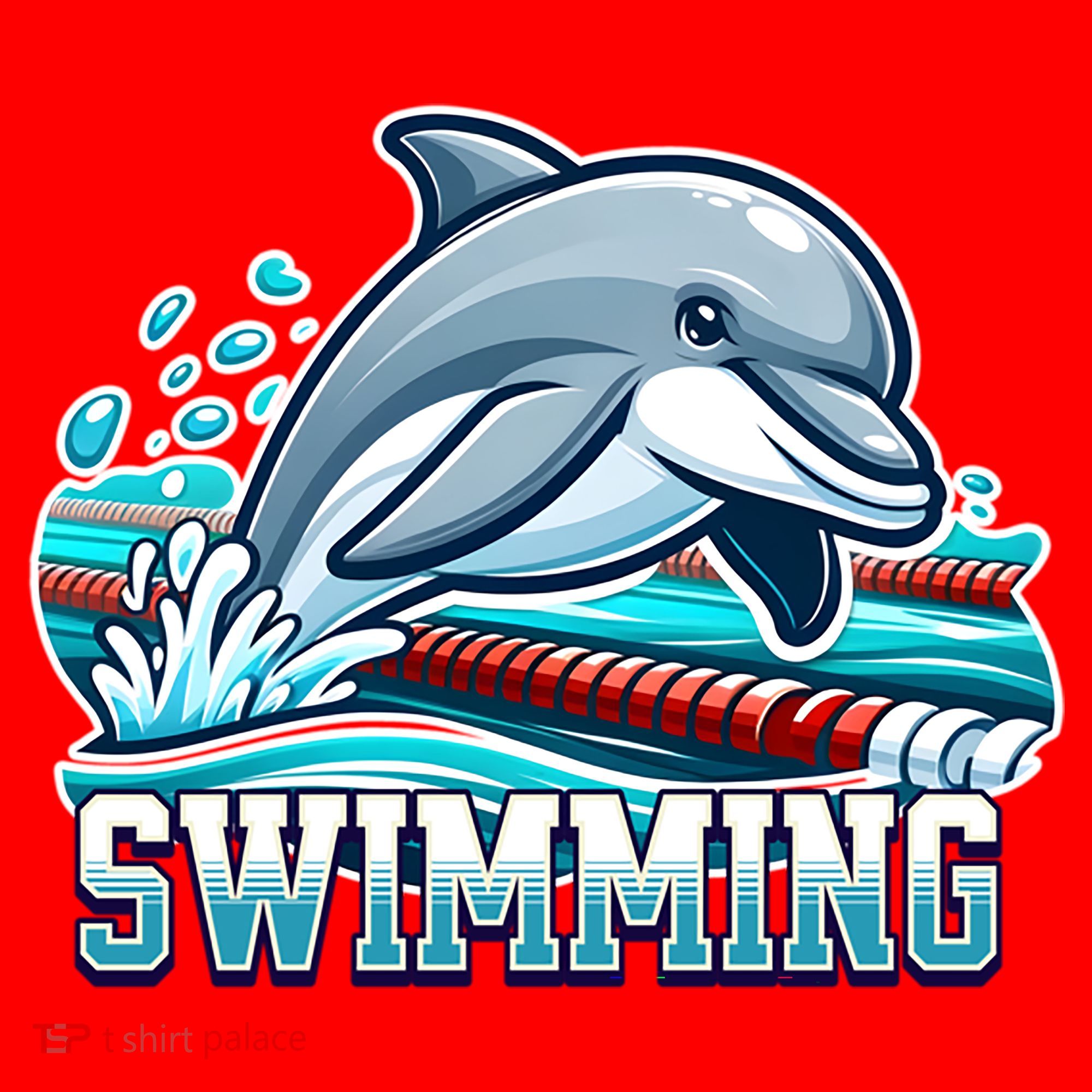 Dolphin Swimming Sports Fan Cartoon Style Santa Hat