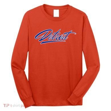 Detroit Sports Script Long Sleeve Shirt