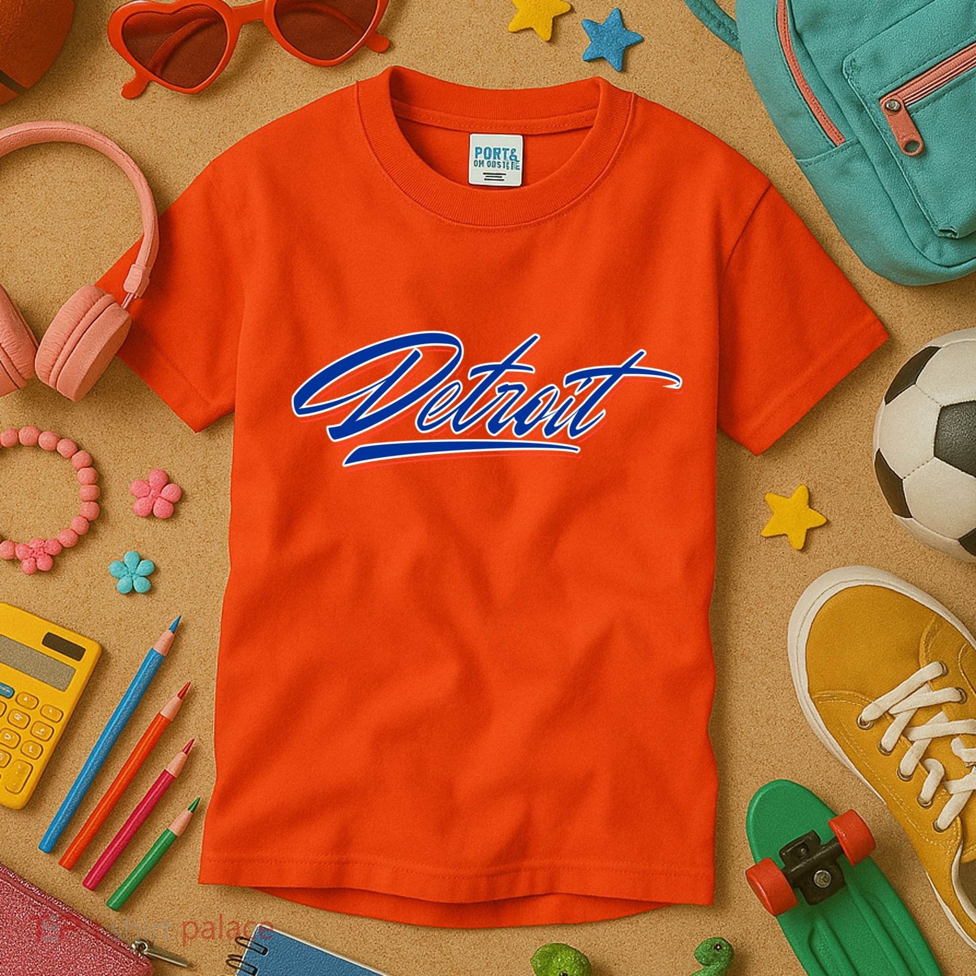 Detroit Sports Script Kids T-Shirt