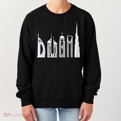 Dubai Skyline Souvenir Famous Buildings Typography Women's Sweatshirt