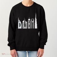 Dubai Skyline Souvenir Famous Buildings Typography Women's Sweatshirt thumb 0