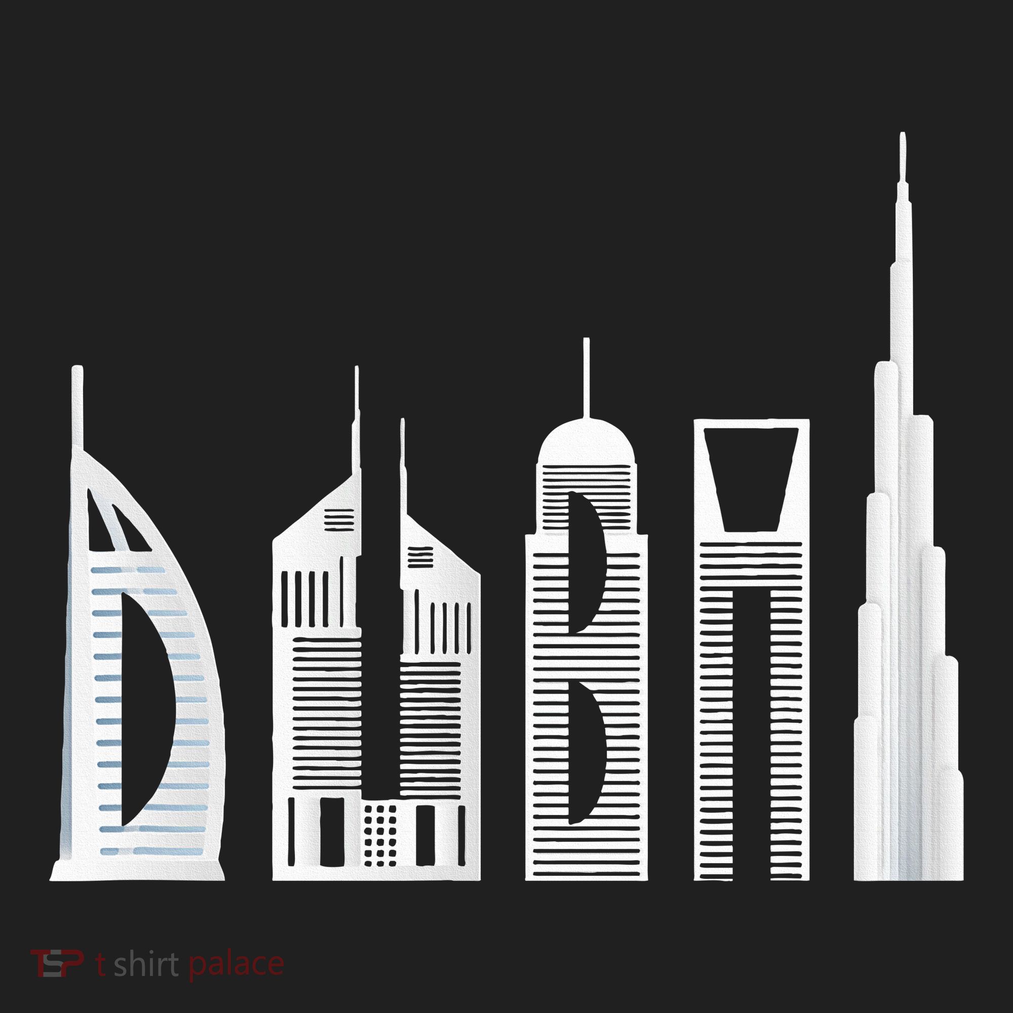 Dubai Skyline Souvenir Famous Buildings Typography Women's Sweatshirt