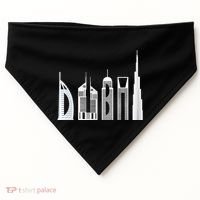 Dubai Skyline Souvenir Famous Buildings Typography USA-Made Doggie Bandana thumb 0