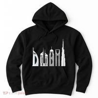 Dubai Skyline Souvenir Famous Buildings Typography Hoodie thumb 0