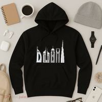 Dubai Skyline Souvenir Famous Buildings Typography Hoodie thumb 3