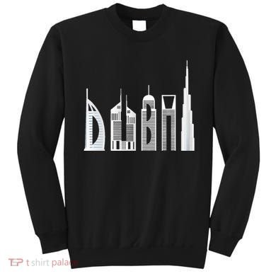 Dubai Skyline Souvenir Famous Buildings Typography Sweatshirt