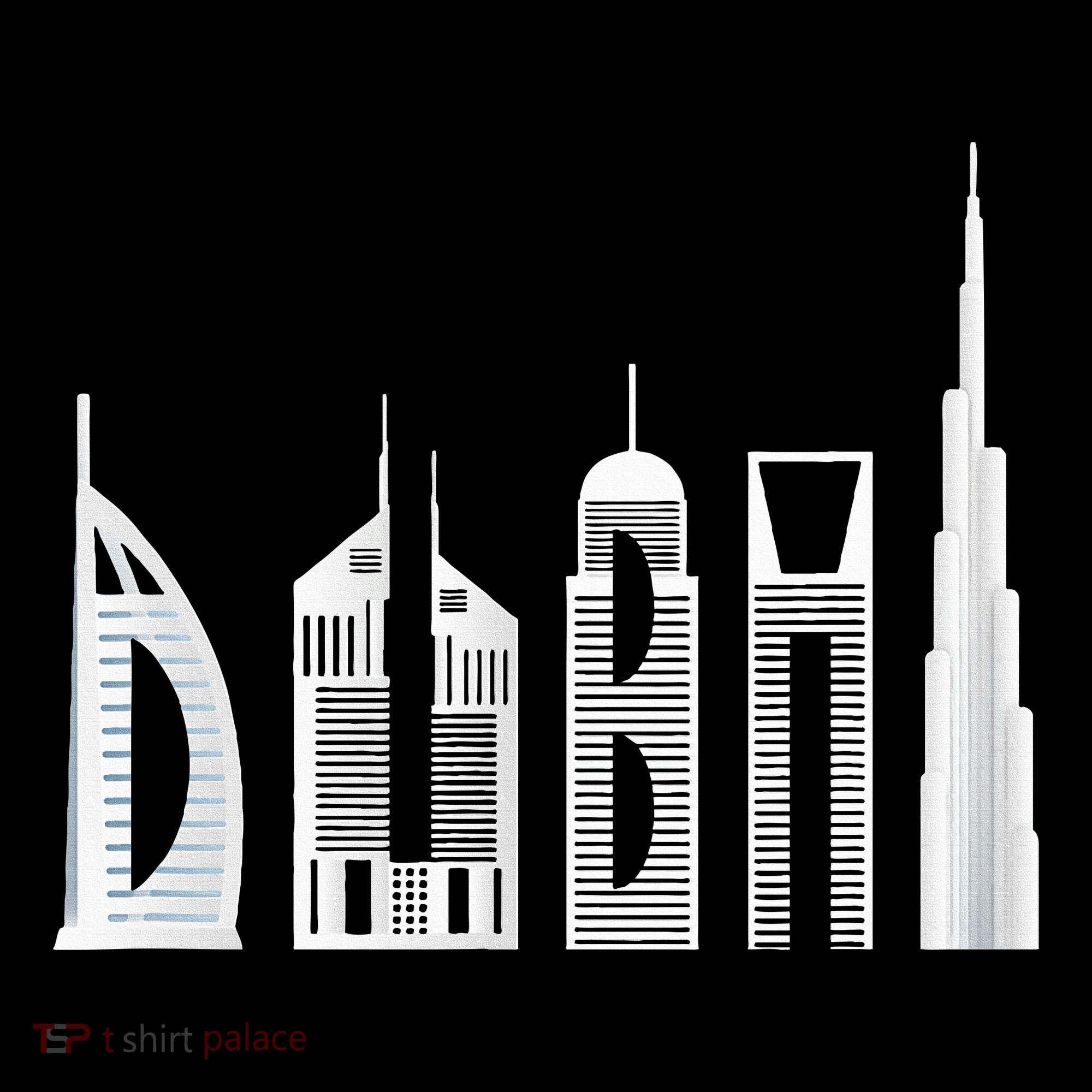 Dubai Skyline Souvenir Famous Buildings Typography Sweatshirt