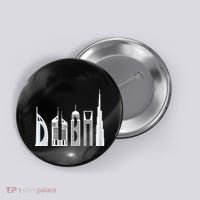 Dubai Skyline Souvenir Famous Buildings Typography Button thumb 0