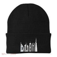 Dubai Skyline Souvenir Famous Buildings Typography Beanie thumb 0