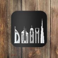 Dubai Skyline Souvenir Famous Buildings Typography Coaster thumb 0